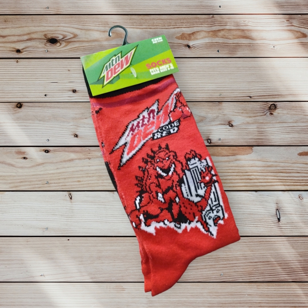 Mtn Dew Crew Socks Code Red 6-12